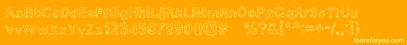 Yugly ffy-Schriftart – Gelbe Schriften auf orangefarbenem Hintergrund