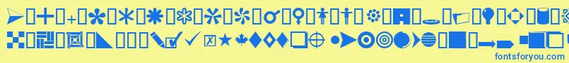 CombodbNormalフォントについての詳細 フォントCombodbNormal – 青い文字が黄色の背景にあります。