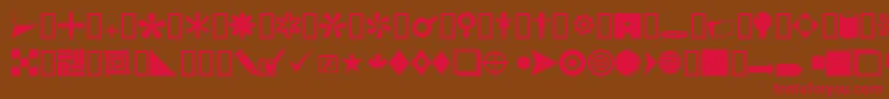 フォントCombodbNormal – 赤い文字が茶色の背景にあります。