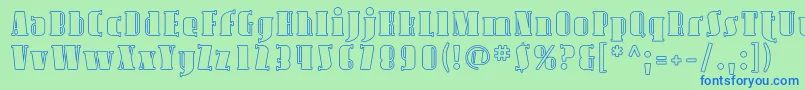 フォントAvond07 – 青い文字は緑の背景です。
