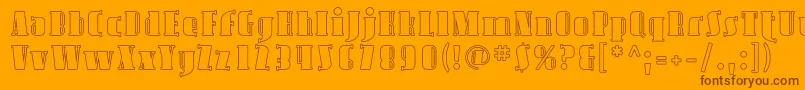 Fonte Avond07 – fontes marrons em um fundo laranja
