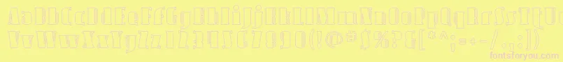 Avond07-Schriftart – Rosa Schriften auf gelbem Hintergrund
