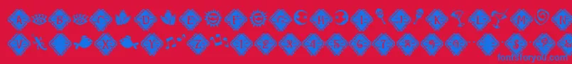 フォントMaracaExtras – 赤い背景に青い文字
