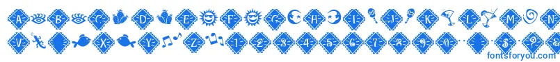 MaracaExtras Font – Blue Fonts on White Background