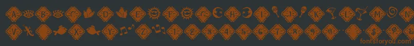 MaracaExtras Font – Brown Fonts on Black Background
