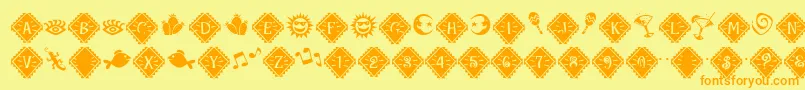 MaracaExtras Font – Orange Fonts on Yellow Background