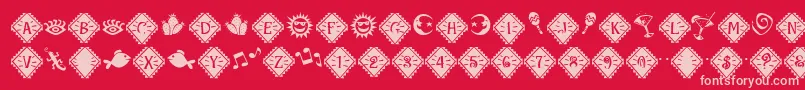 MaracaExtras Font – Pink Fonts on Red Background