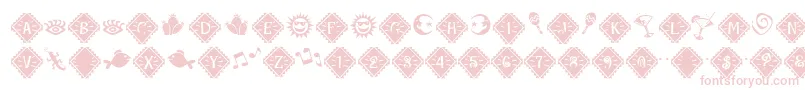 MaracaExtras-Schriftart – Rosa Schriften auf weißem Hintergrund