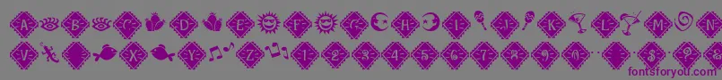 MaracaExtras Font – Purple Fonts on Gray Background