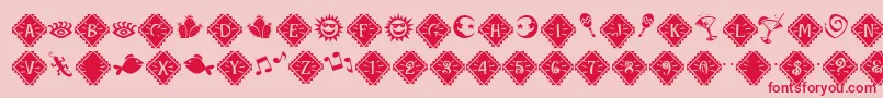 fuente MaracaExtras – Fuentes Rojas Sobre Fondo Rosa