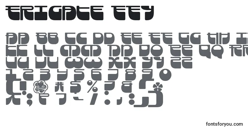 Czcionka Frigate ffy – alfabet, cyfry, specjalne znaki