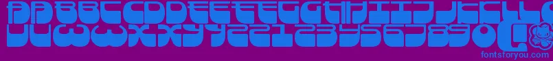 フォントFrigate ffy – 紫色の背景に青い文字