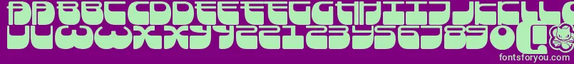 Frigate ffy-Schriftart – Grüne Schriften auf violettem Hintergrund
