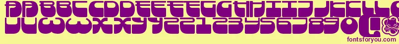 Frigate ffy-Schriftart – Violette Schriften auf gelbem Hintergrund