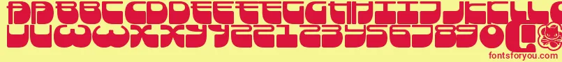 Czcionka Frigate ffy – czerwone czcionki na żółtym tle