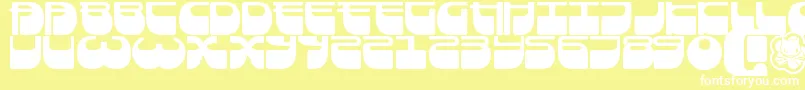 Шрифт Frigate ffy – белые шрифты на жёлтом фоне
