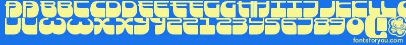 フォントFrigate ffy – 黄色の文字、青い背景