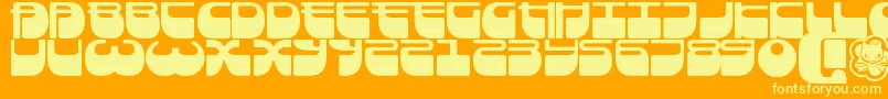 Frigate ffy-Schriftart – Gelbe Schriften auf orangefarbenem Hintergrund