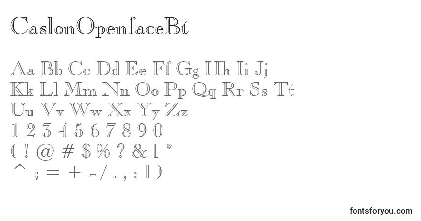 CaslonOpenfaceBt-fontti – aakkoset, numerot, erikoismerkit