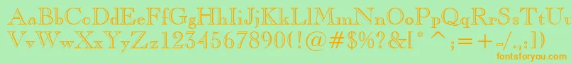 CaslonOpenfaceBt Font – Orange Fonts on Green Background