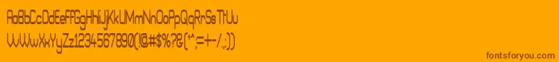 Fonte BraveNewEraNarrowG98 – fontes marrons em um fundo laranja