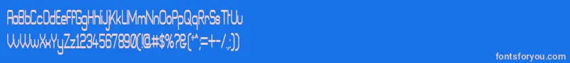 BraveNewEraNarrowG98-Schriftart – Rosa Schriften auf blauem Hintergrund