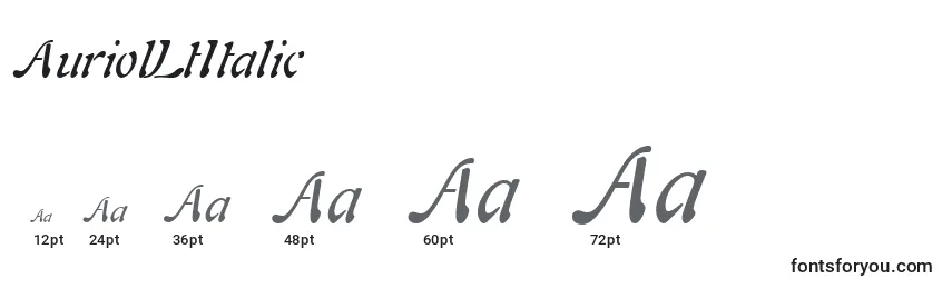 Размеры шрифта AuriolLtItalic