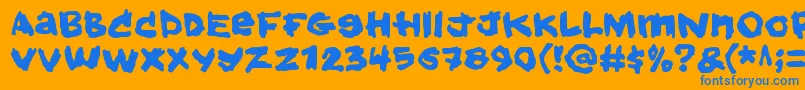 Holdyourbreath Font – Blue Fonts on Orange Background