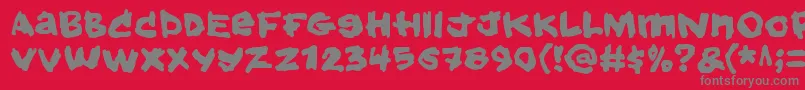 フォントHoldyourbreath – 赤い背景に灰色の文字