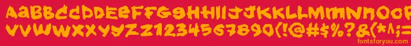 Holdyourbreath Font – Orange Fonts on Red Background