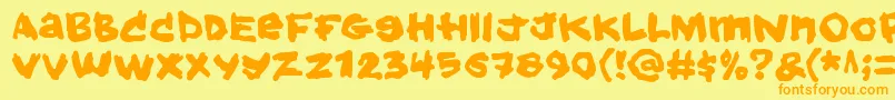 Holdyourbreath Font – Orange Fonts on Yellow Background