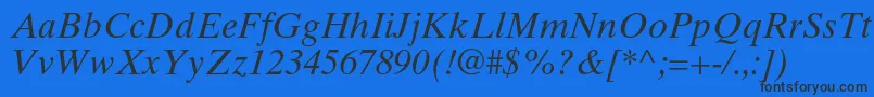 TimestenltstdItalic Font – Black Fonts on Blue Background