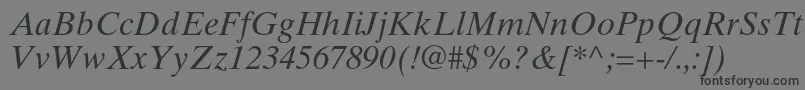 TimestenltstdItalic-Schriftart – Schwarze Schriften auf grauem Hintergrund