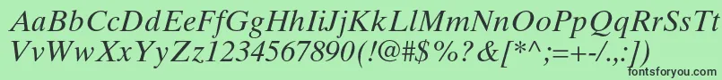 TimestenltstdItalic-Schriftart – Schwarze Schriften auf grünem Hintergrund