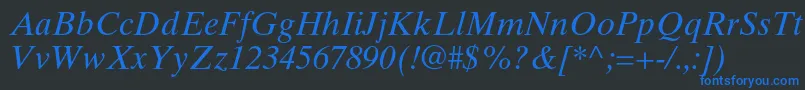 フォントTimestenltstdItalic – 黒い背景に青い文字