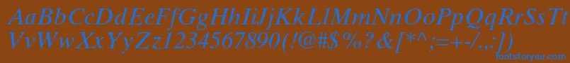 TimestenltstdItalic Font – Blue Fonts on Brown Background