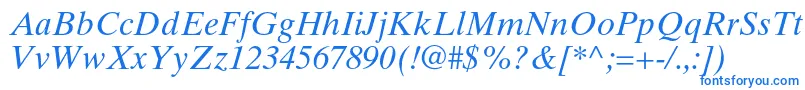 フォントTimestenltstdItalic – 白い背景に青い文字