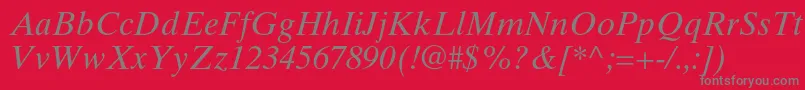 TimestenltstdItalic Font – Gray Fonts on Red Background