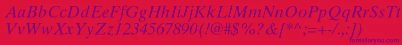TimestenltstdItalic Font – Purple Fonts on Red Background