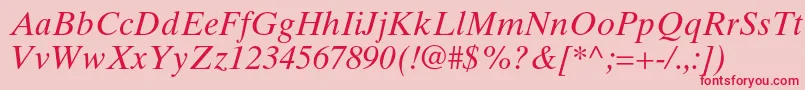 TimestenltstdItalic Font – Red Fonts on Pink Background