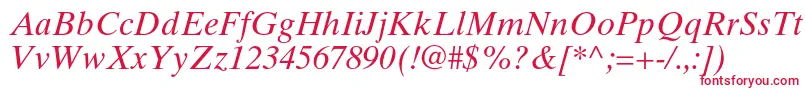 フォントTimestenltstdItalic – 白い背景に赤い文字