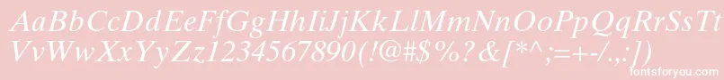 フォントTimestenltstdItalic – ピンクの背景に白い文字