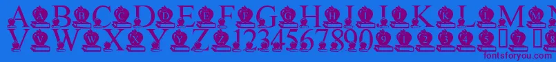 LmsBackToSchool Font – Purple Fonts on Blue Background