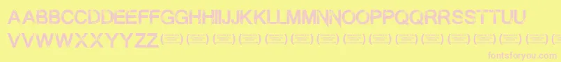 Fonte SummontheexecutionerRegula – fontes rosa em um fundo amarelo