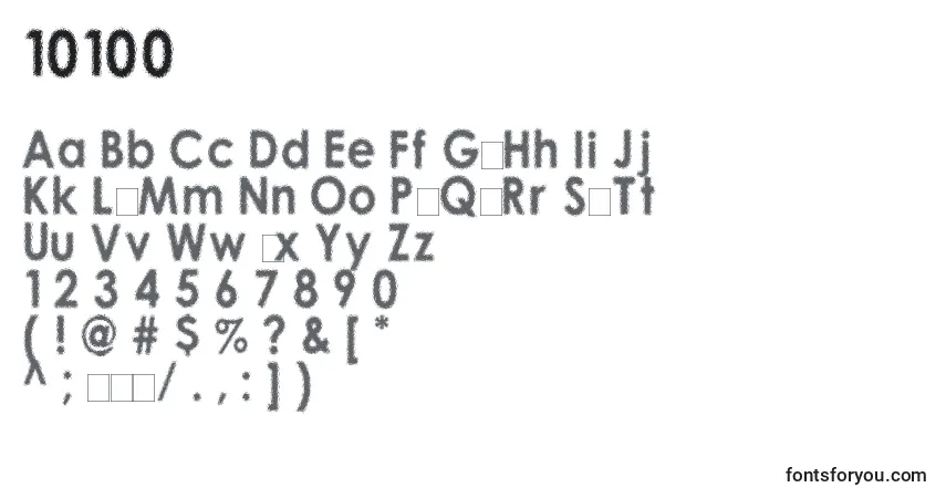 Czcionka 10100 – alfabet, cyfry, specjalne znaki