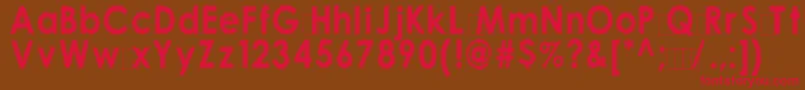 フォント10100 – 赤い文字が茶色の背景にあります。