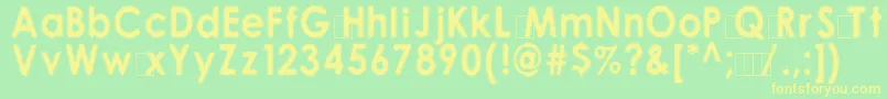 フォント10100 – 黄色の文字が緑の背景にあります