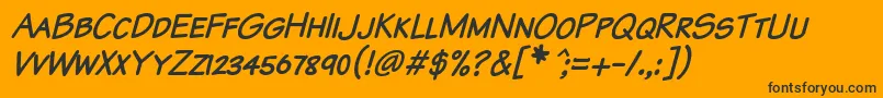 KomikaTextKapsItalic Font – Black Fonts on Orange Background