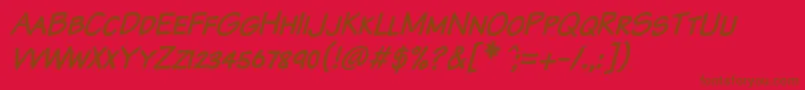 KomikaTextKapsItalic Font – Brown Fonts on Red Background