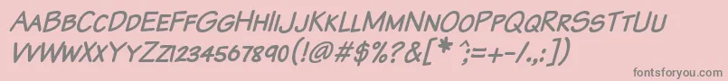 KomikaTextKapsItalic Font – Gray Fonts on Pink Background